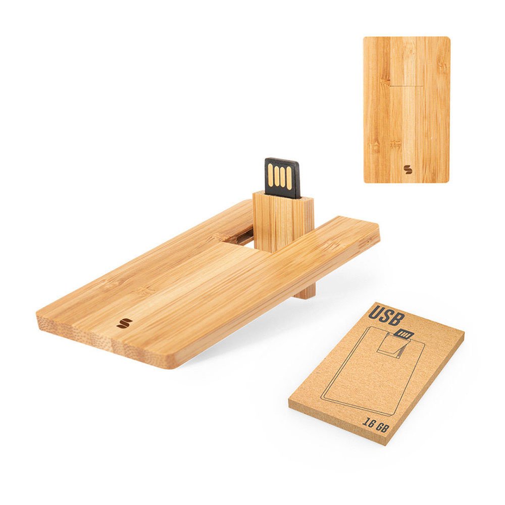 Pendrive usb formato de cart o de cr dito em bambu sogima